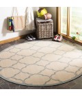 Safavieh Linden  Cream / Aqua LND125 6 ft. 7 in. X 6 ft. 7 in. Round Rug