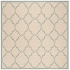 Safavieh Linden  Cream / Aqua LND125 6 ft. 7 in. X 6 ft. 7 in. Square Rug