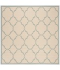 Safavieh Linden  Cream / Aqua LND125 6 ft. 7 in. X 6 ft. 7 in. Square Rug