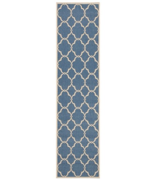 Safavieh Linden  Blue / Creme LND125 2 ft. 2 in. X 8 ft. Runner Rug