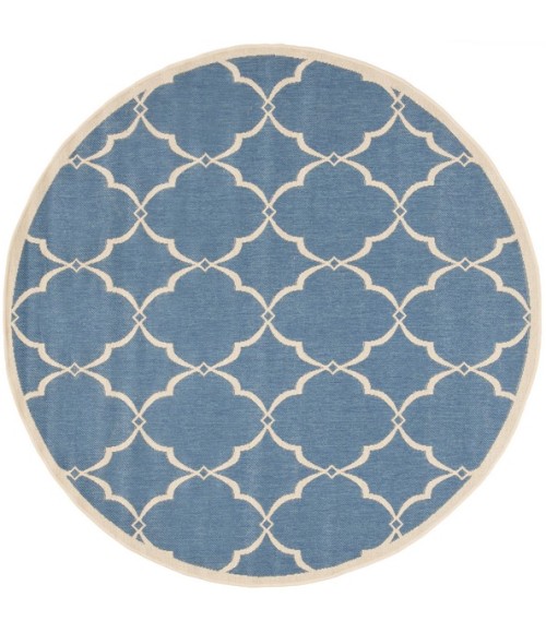 Safavieh Linden  Blue / Creme LND125 6 ft. 7 in. X 6 ft. 7 in. Round Rug