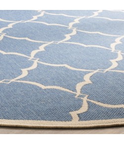 Safavieh Linden  Blue / Creme LND125 6 ft. 7 in. X 6 ft. 7 in. Round Rug