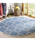 Safavieh Linden  Blue / Creme LND125 6 ft. 7 in. X 6 ft. 7 in. Round Rug