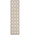 Safavieh Linden  Cream / Blue LND125 2 ft. 2 in. X 8 ft. Runner Rug