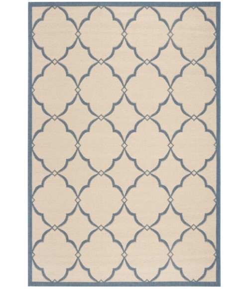 Safavieh Linden  Cream / Blue LND125 5 ft. 3 in. X 7 ft. 6 in. Rectangle Rug