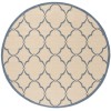 Safavieh Linden  Cream / Blue LND125 6 ft. 7 in. X 6 ft. 7 in. Round Rug