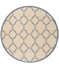 Safavieh Linden  Cream / Blue LND125 6 ft. 7 in. X 6 ft. 7 in. Round Rug