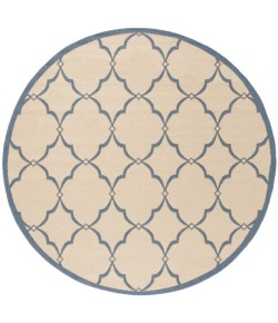 Safavieh Linden  Cream / Blue LND125 6 ft. 7 in. X 6 ft. 7 in. Round Rug