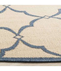 Safavieh Linden  Cream / Blue LND125 6 ft. 7 in. X 6 ft. 7 in. Round Rug