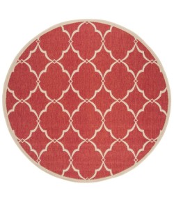 Safavieh Linden  Red / Creme LND125 6 ft. 7 in. X 6 ft. 7 in. Round Rug