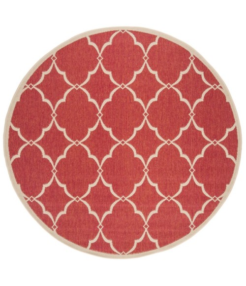 Safavieh Linden  Red / Creme LND125 6 ft. 7 in. X 6 ft. 7 in. Round Rug