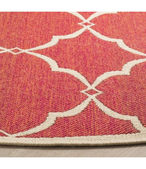 Safavieh Linden  Red / Creme LND125 6 ft. 7 in. X 6 ft. 7 in. Round Rug