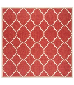 Safavieh Linden  Red / Creme LND125 6 ft. 7 in. X 6 ft. 7 in. Square Rug