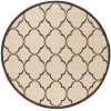 Safavieh Linden  Creme / Brown LND125 6 ft. 7 in. X 6 ft. 7 in. Round Rug