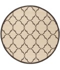 Safavieh Linden  Creme / Brown LND125 6 ft. 7 in. X 6 ft. 7 in. Round Rug