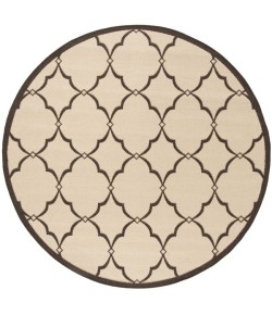 Safavieh Linden  Creme / Brown LND125 6 ft. 7 in. X 6 ft. 7 in. Round Rug