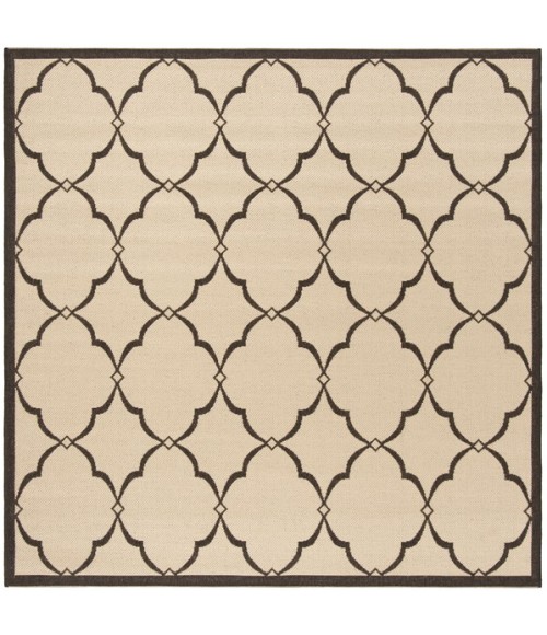 Safavieh Linden  Creme / Brown LND125 6 ft. 7 in. X 6 ft. 7 in. Square Rug