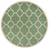 Safavieh Linden  Green / Creme LND125 6 ft. 7 in. X 6 ft. 7 in. Round Rug