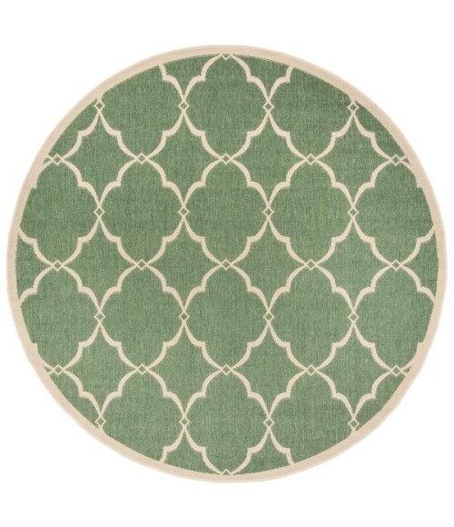 Safavieh Linden  Green / Creme LND125 6 ft. 7 in. X 6 ft. 7 in. Round Rug