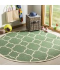 Safavieh Linden  Green / Creme LND125 6 ft. 7 in. X 6 ft. 7 in. Round Rug