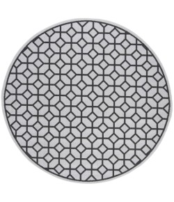Safavieh Linden  Light Grey / Charcoal LND127 6 ft. 7 in. X 6 ft. 7 in. Round Rug