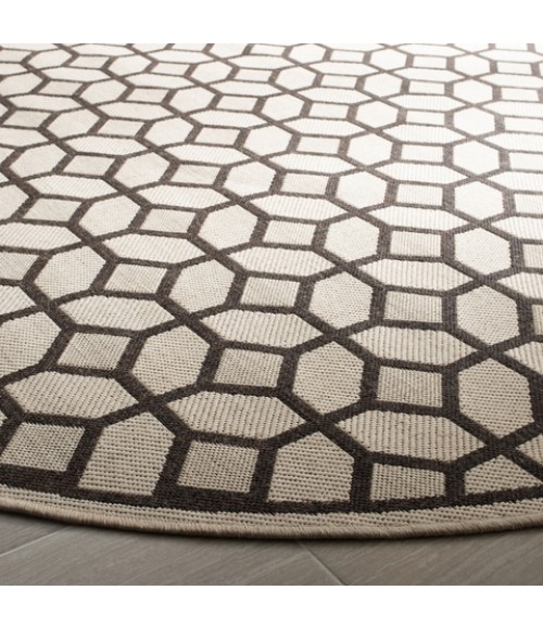 Safavieh Linden  Natural / Brown LND127 6 ft. 7 in. X 6 ft. 7 in. Round Rug