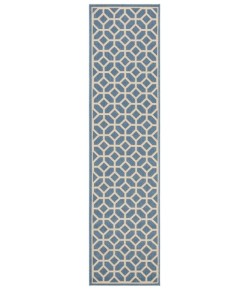 Safavieh Linden  Blue / Creme LND127 2 ft. 2 in. X 8 ft. Runner Rug