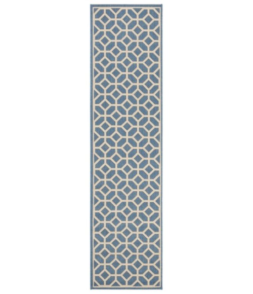 Safavieh Linden  Blue / Creme LND127 2 ft. 2 in. X 8 ft. Runner Rug