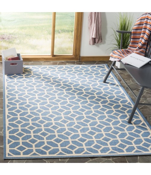 Safavieh Linden  Blue / Creme LND127 9 ft. X 12 ft. Rectangle Rug
