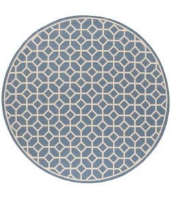 Safavieh Linden  Blue / Creme LND127 6 ft. 7 in. X 6 ft. 7 in. Round Rug