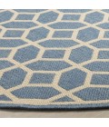 Safavieh Linden  Blue / Creme LND127 6 ft. 7 in. X 6 ft. 7 in. Round Rug