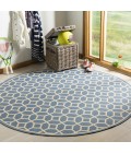 Safavieh Linden  Blue / Creme LND127 6 ft. 7 in. X 6 ft. 7 in. Round Rug