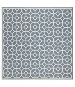 Safavieh Linden  Blue / Creme LND127 6 ft. 7 in. X 6 ft. 7 in. Square Rug