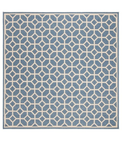 Safavieh Linden  Blue / Creme LND127 6 ft. 7 in. X 6 ft. 7 in. Square Rug