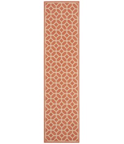 Safavieh Linden  Rust / Creme LND127 2 ft. 2 in. X 8 ft. Runner Rug