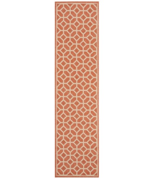 Safavieh Linden  Rust / Creme LND127 2 ft. 2 in. X 8 ft. Runner Rug
