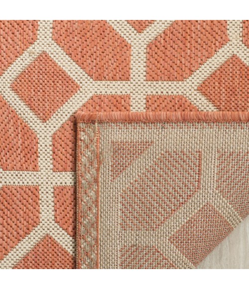 Safavieh Linden  Rust / Creme LND127 2 ft. 2 in. X 8 ft. Runner Rug