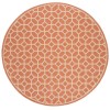 Safavieh Linden  Rust / Creme LND127 6 ft. 7 in. X 6 ft. 7 in. Round Rug