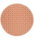 Safavieh Linden  Rust / Creme LND127 6 ft. 7 in. X 6 ft. 7 in. Round Rug