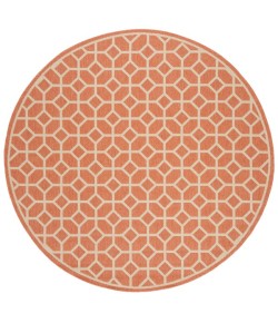 Safavieh Linden  Rust / Creme LND127 6 ft. 7 in. X 6 ft. 7 in. Round Rug