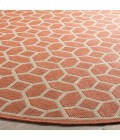 Safavieh Linden  Rust / Creme LND127 6 ft. 7 in. X 6 ft. 7 in. Round Rug