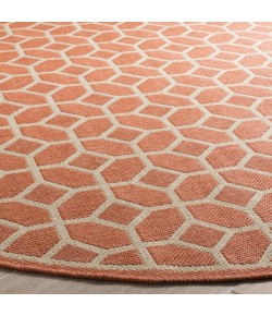 Safavieh Linden  Rust / Creme LND127 6 ft. 7 in. X 6 ft. 7 in. Round Rug