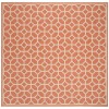 Safavieh Linden  Rust / Creme LND127 6 ft. 7 in. X 6 ft. 7 in. Square Rug