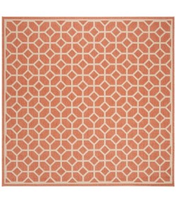 Safavieh Linden  Rust / Creme LND127 6 ft. 7 in. X 6 ft. 7 in. Square Rug
