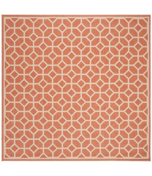 Safavieh Linden  Rust / Creme LND127 6 ft. 7 in. X 6 ft. 7 in. Square Rug