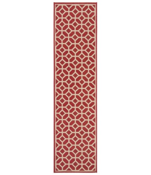 Safavieh Linden  Red / Creme LND127 2 ft. 2 in. X 8 ft. Runner Rug