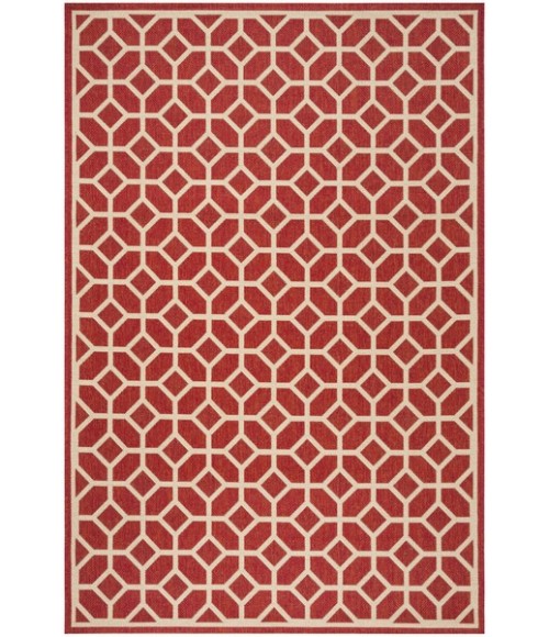Safavieh Linden  Red / Creme LND127 5 ft. 3 in. X 7 ft. 6 in. Rectangle Rug