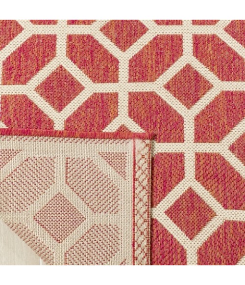 Safavieh Linden  Red / Creme LND127 2 ft. 2 in. X 8 ft. Runner Rug