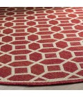 Safavieh Linden  Red / Creme LND127 6 ft. 7 in. X 6 ft. 7 in. Round Rug
