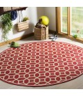 Safavieh Linden  Red / Creme LND127 6 ft. 7 in. X 6 ft. 7 in. Round Rug